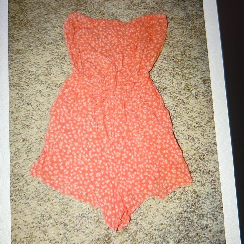 Junior/Women Size Small - Orange strapless Romper by Hollister